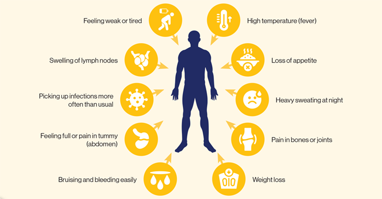 What are the symptoms of CML